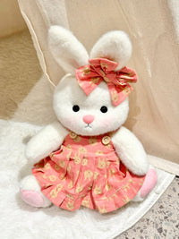Homeyfriends Cute Jointed Bunny With Pink Bunny Overalls Dress Set