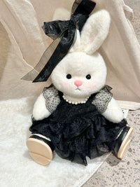 Homeyfriends Cute Jointed Bunny With Pearl Neckline Black Wedding Dress