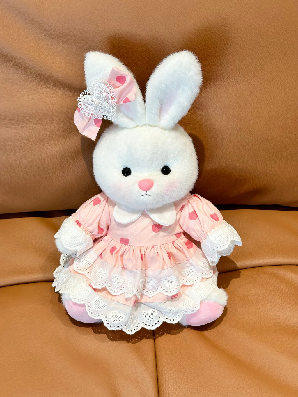Homeyfriends Cute Jointed Bunny With Pink Heart Dress