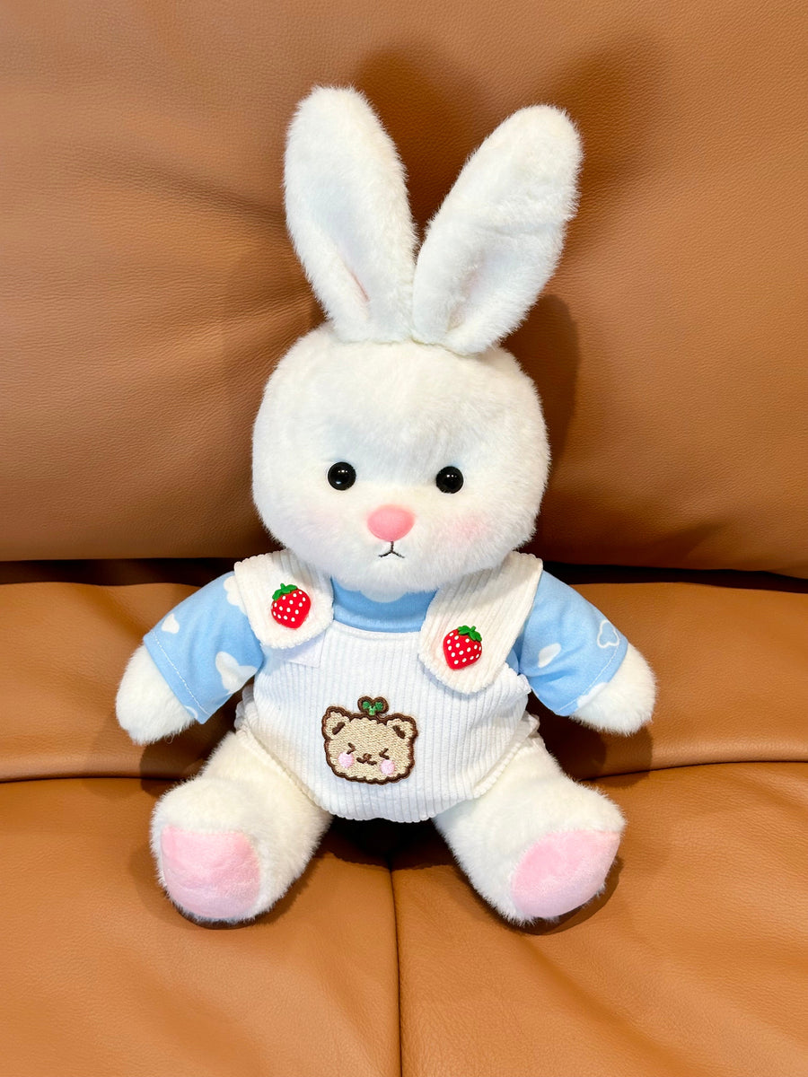 Homeyfriends Cute Jointed Bunny With Cloud T-shirt And Strawberry Button Overalls