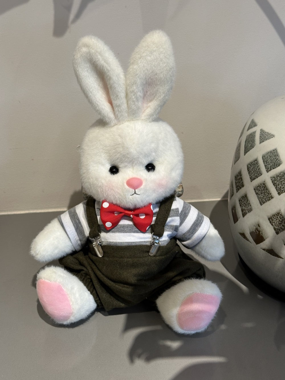 Homeyfriends Cute Jointed Bunny With  Red Bow Tie Overalls