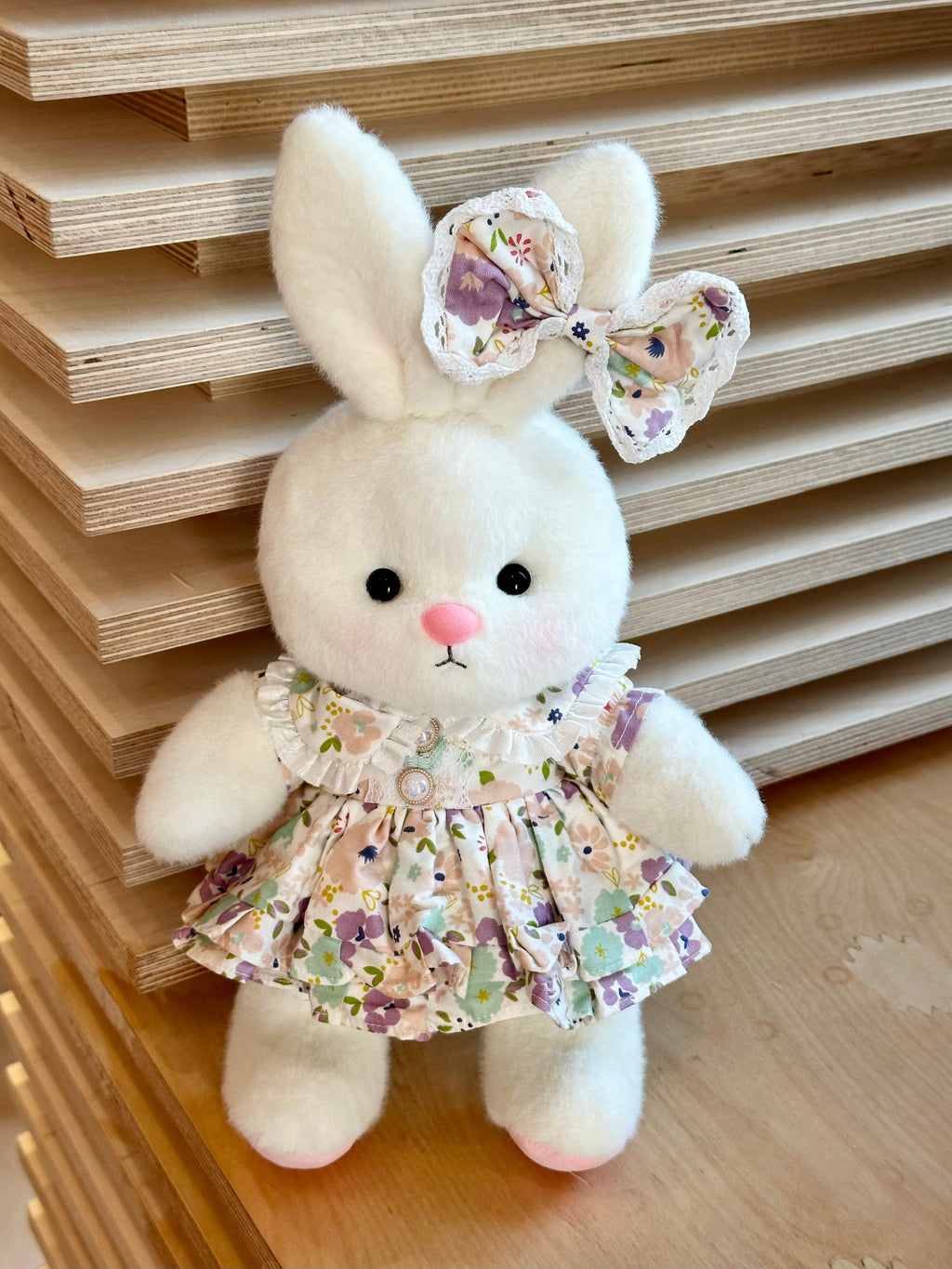 Homeyfriends Cute Jointed Bunny With Purple Floral Princess Dress Outfit