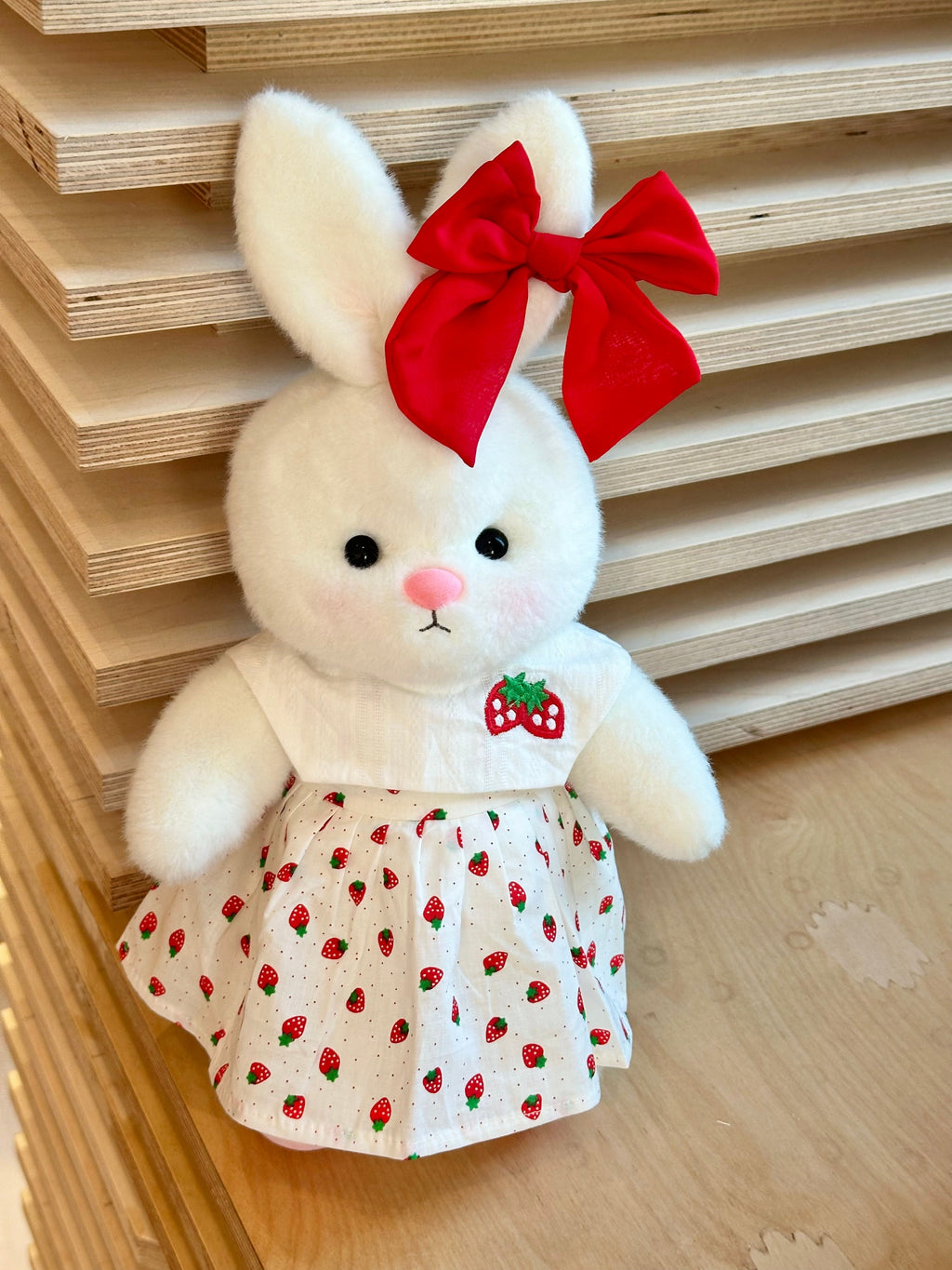 Homeyfriends Cute Jointed Bunny With Strawberry Dress Set