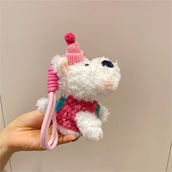 Rose Red West Highland Terrier Plush Bag Charm