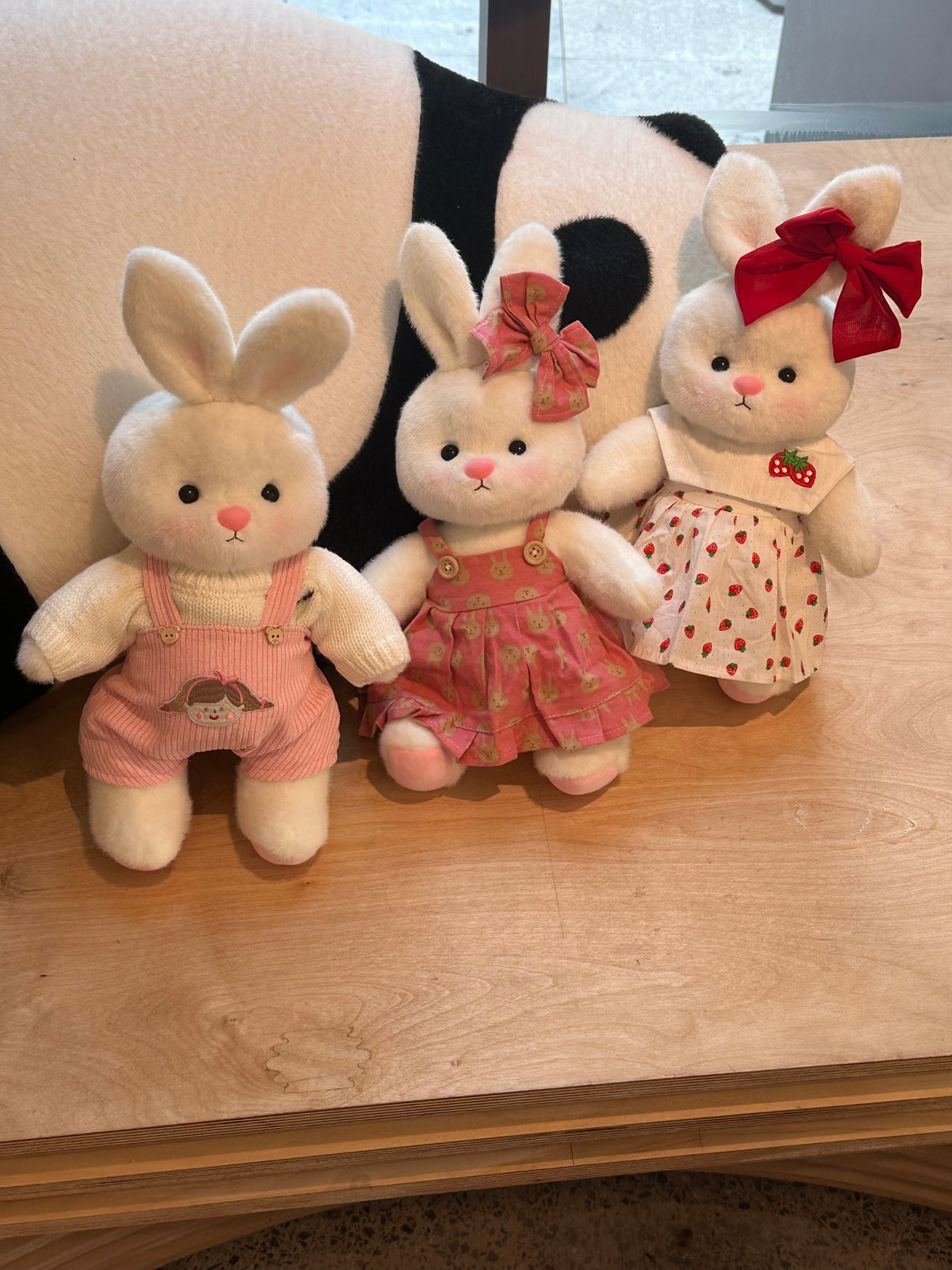Homeyfriends Cute Jointed Bunny Pink Bunny Overalls Dress Set