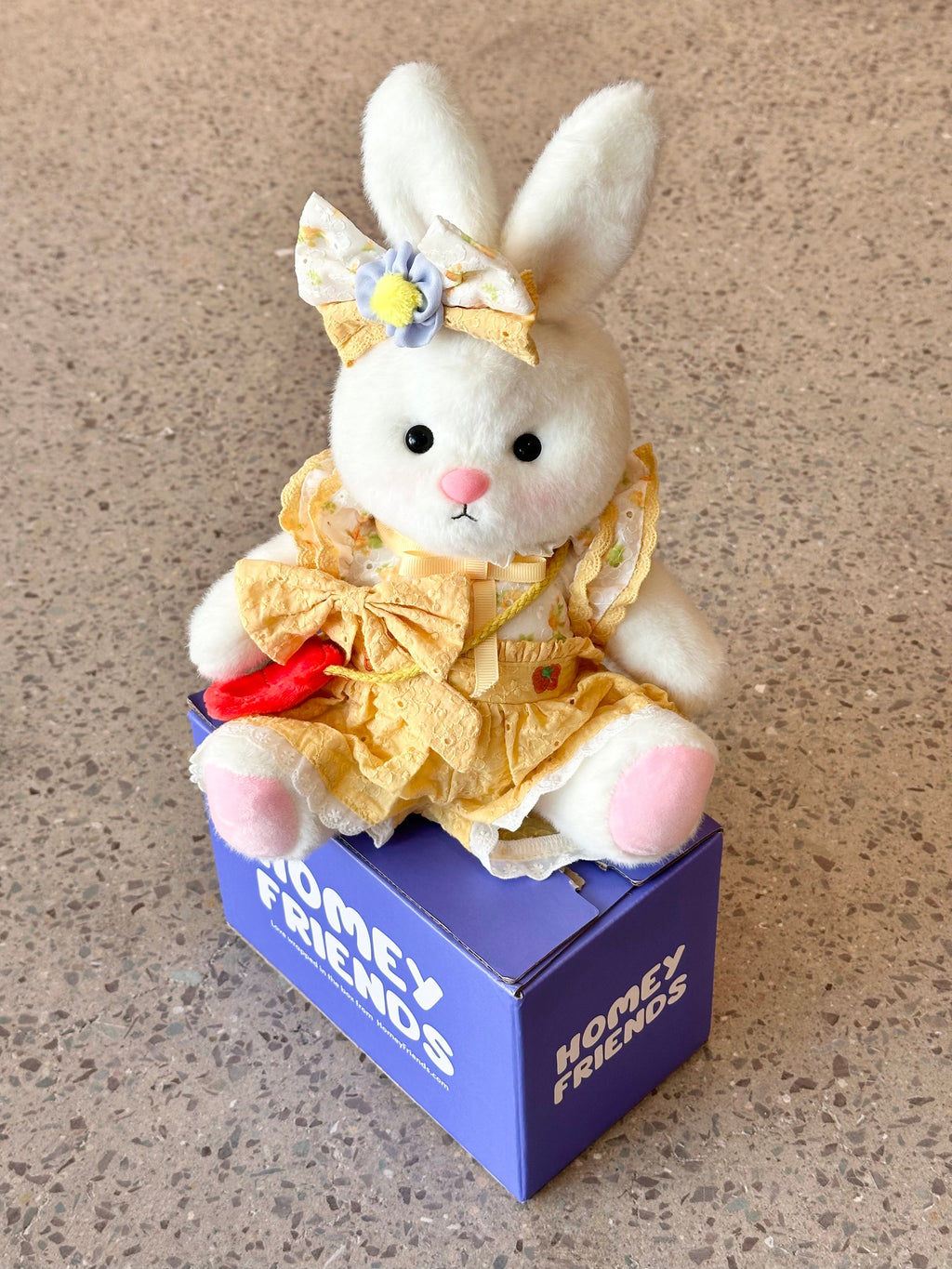 Homeyfriends Cute Jointed Bunny With Yellow Summer Princess Romper Outfit