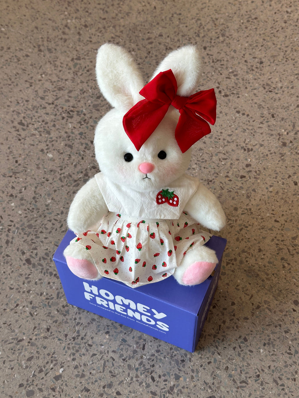 Homeyfriends Cute Jointed Bunny With Strawberry Dress Set