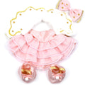 Pink Princess Dress + White Shawl Set