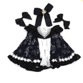 Black Princess Heart Pearl Dress