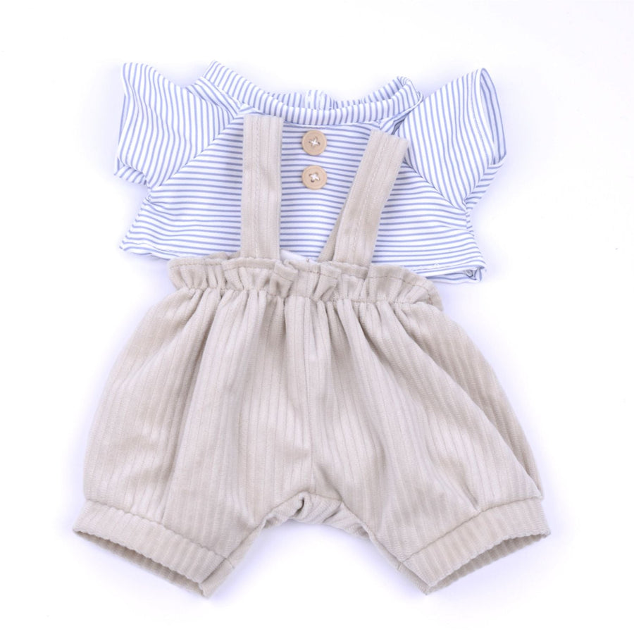 Striped Ruffle Overalls