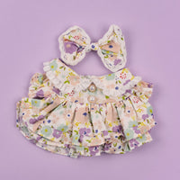 Purple Floral Princess Dress With Hair Clip