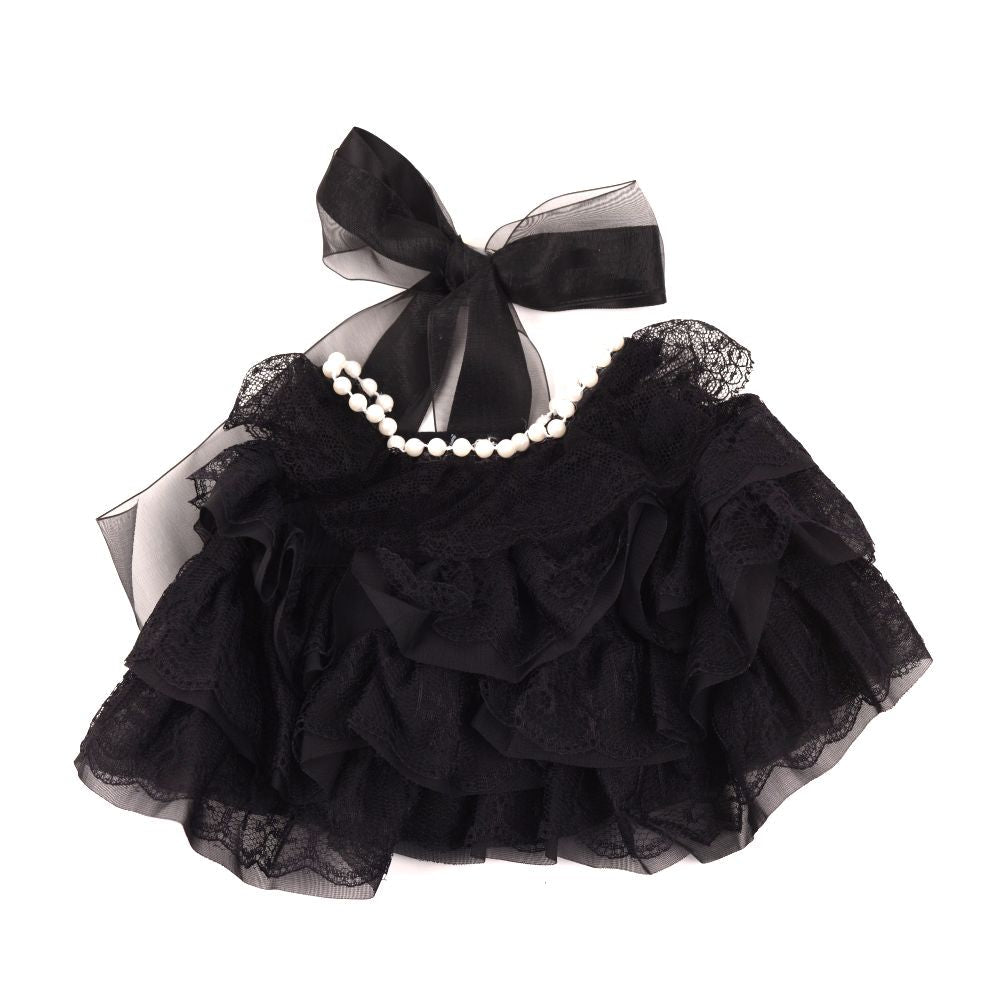 Pearl Neckline Black Wedding Dress