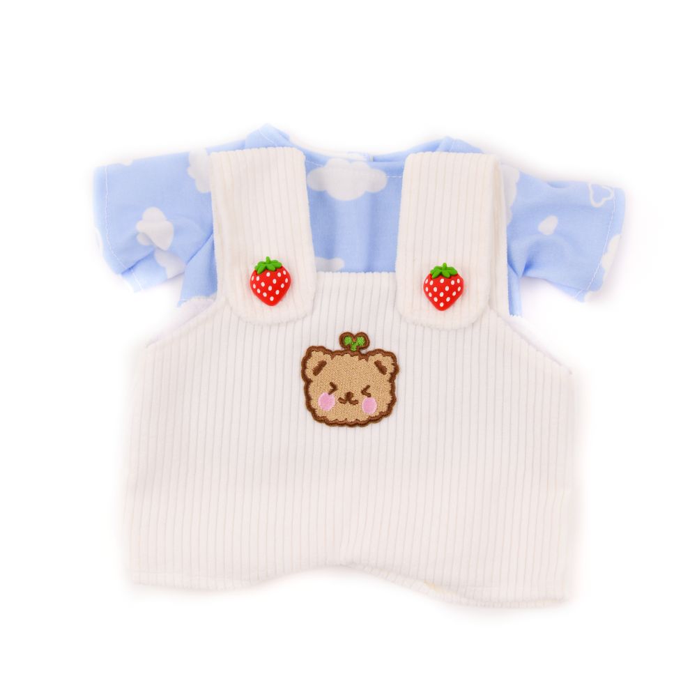 Cloud T-shirt And Strawberry Button Overalls-Pink Elephant Gift Bundle