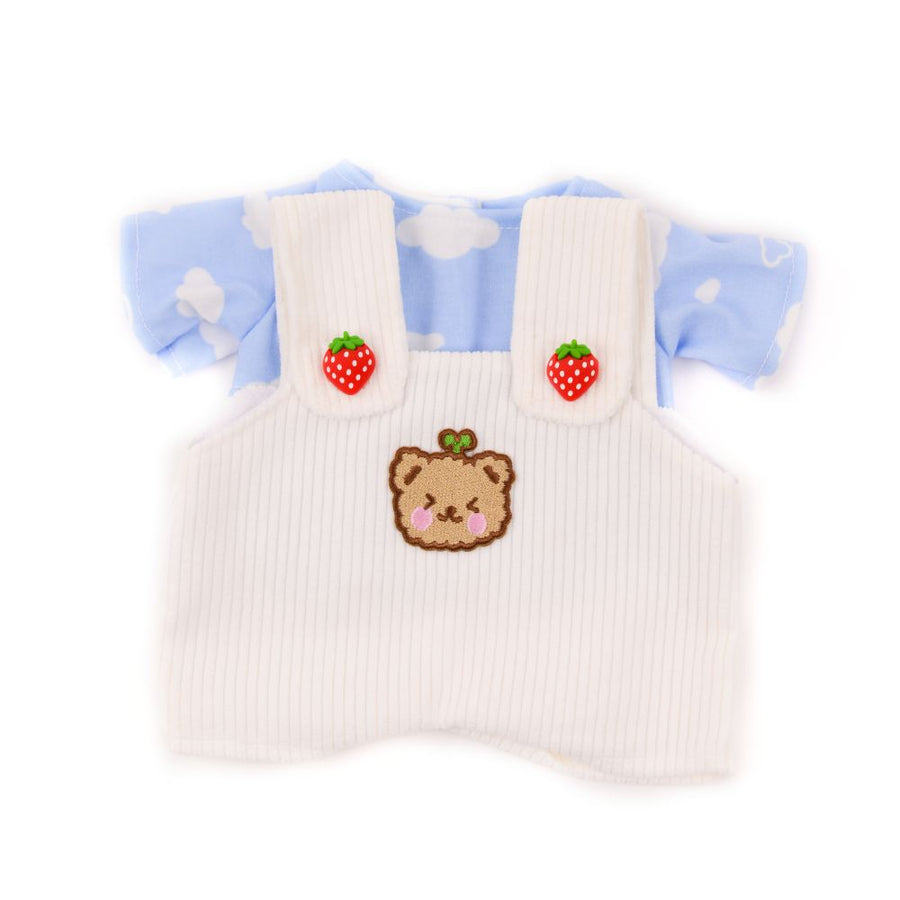 Cloud T-shirt And Strawberry Button Overalls-Pink Elephant Gift Bundle