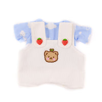 Cloud T-shirt And Strawberry Button Overalls