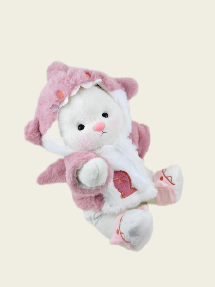 Homeyfriends Cute Jointed Bunny With Pink Shark Outfit
