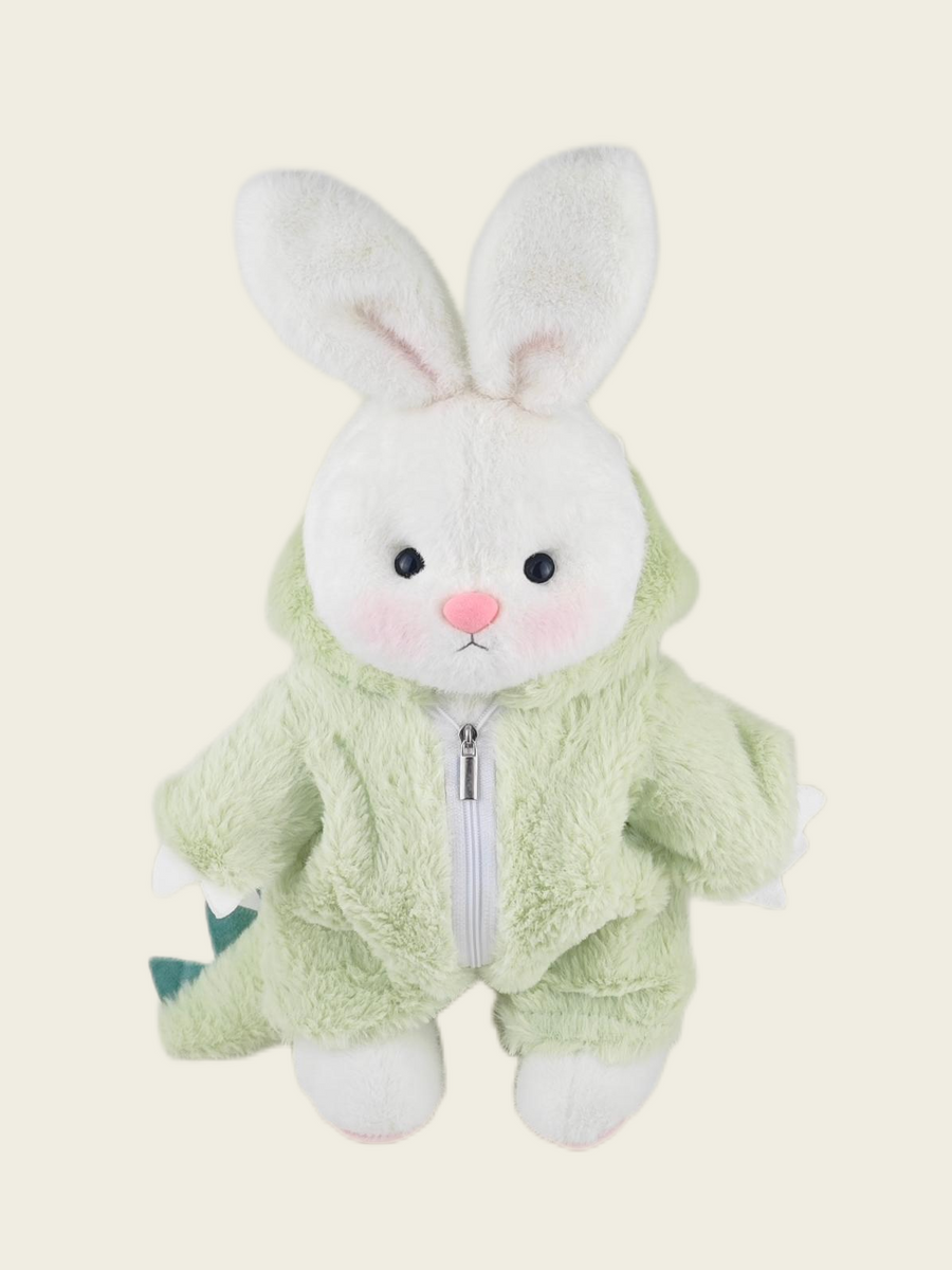Homeyfriends Cute Jointed Bunny With Green Dinosaur Outfit