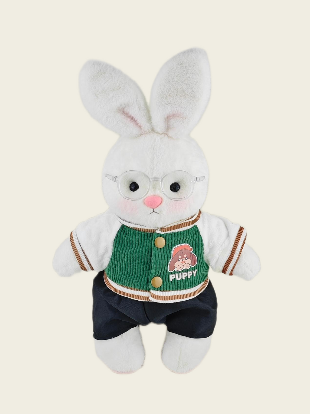 Homeyfriends Cute Jointed Bunny With  Green Puppy Jacket