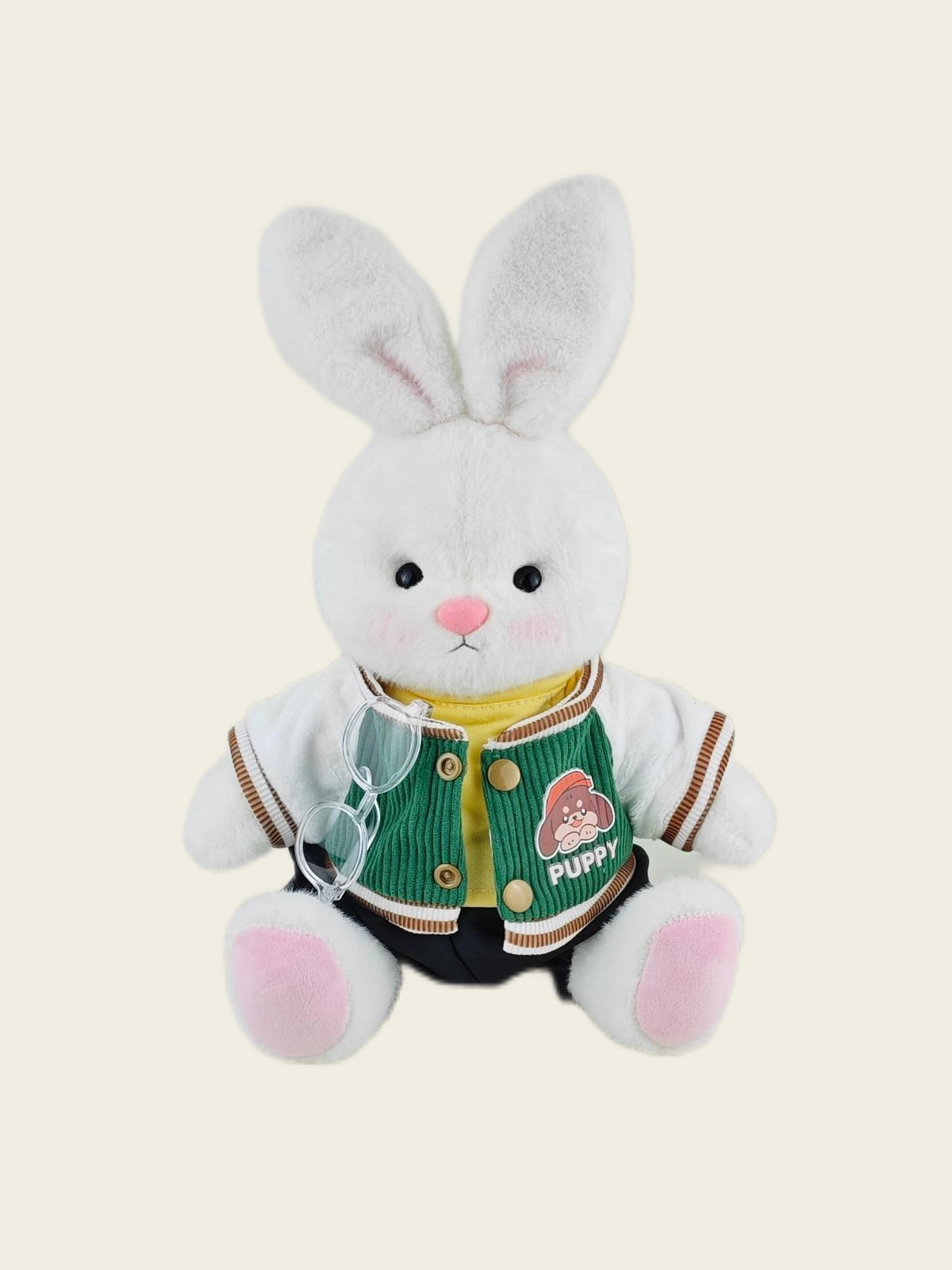Homeyfriends Cute Jointed Bunny With  Green Puppy Jacket