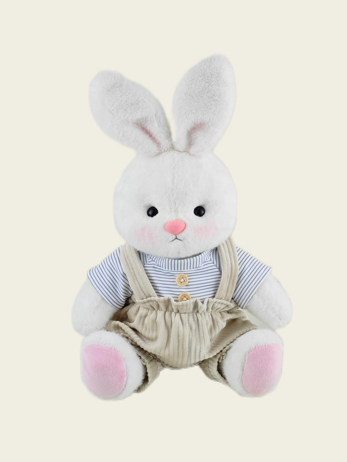 Homeyfriends Cute Jointed Bunny With  Striped Overalls