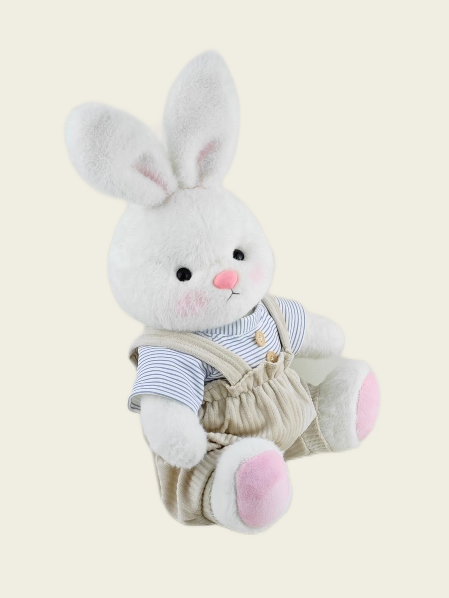 Homeyfriends Cute Jointed Bunny with Striped Overalls
