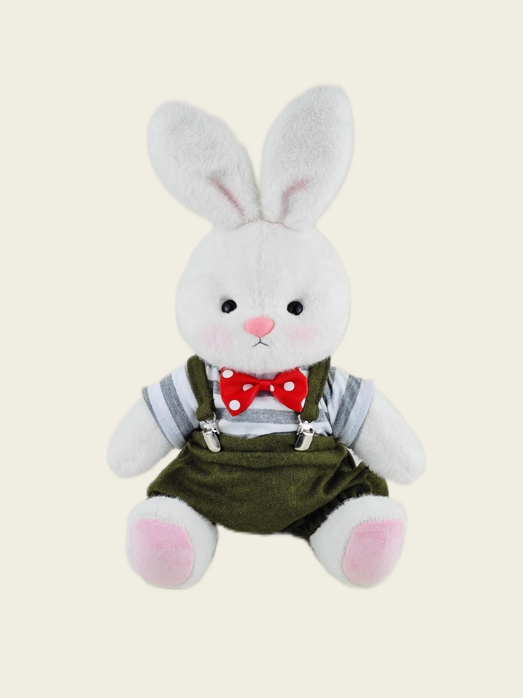 Homeyfriends Cute Jointed Bunny With  Red Bow Tie Overalls
