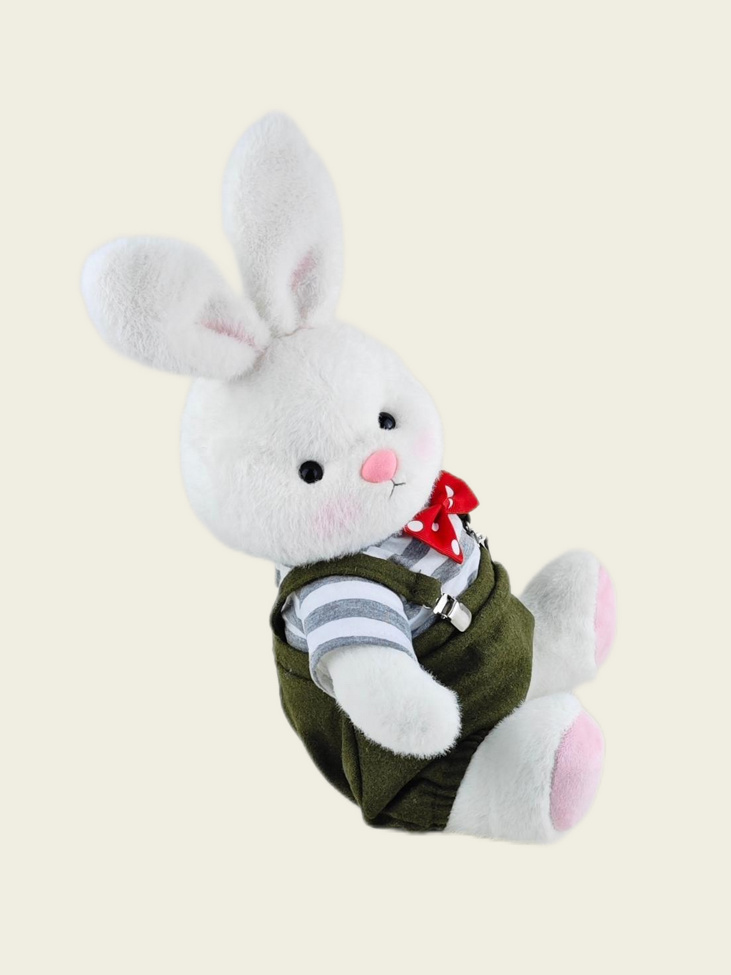 Homeyfriends Cute Jointed Bunny With  Red Bow Tie Overalls