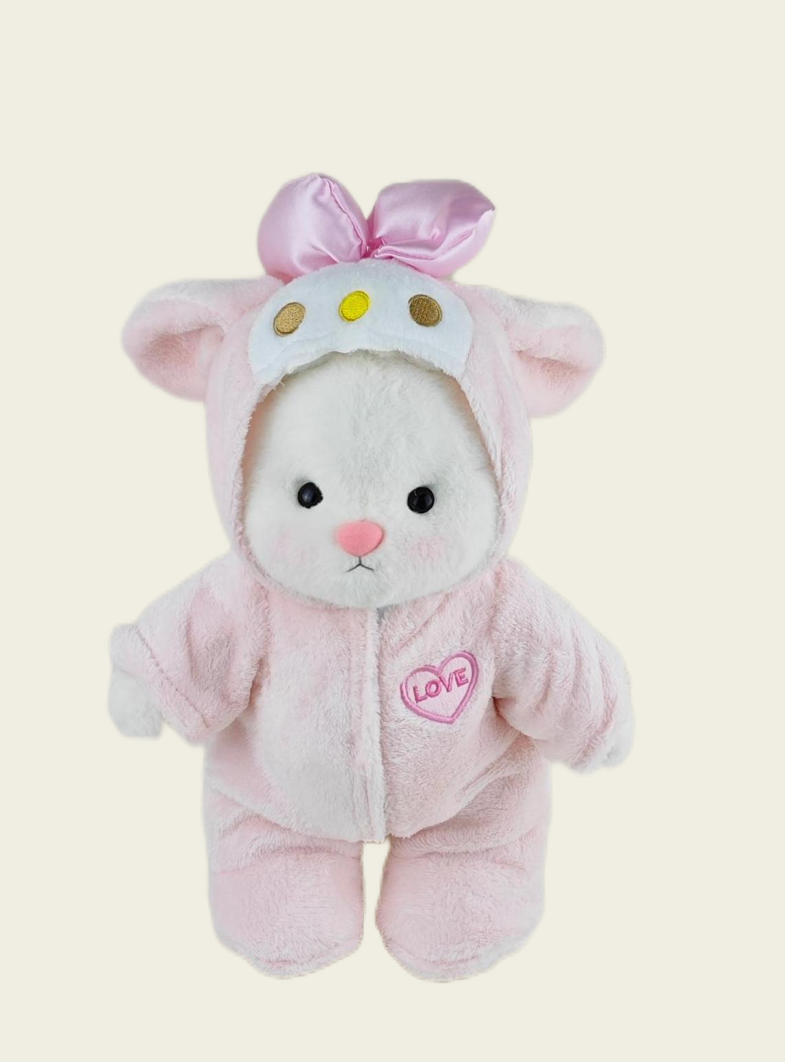 Homeyfriends Cute Jointed Bunny With  Love Onesie