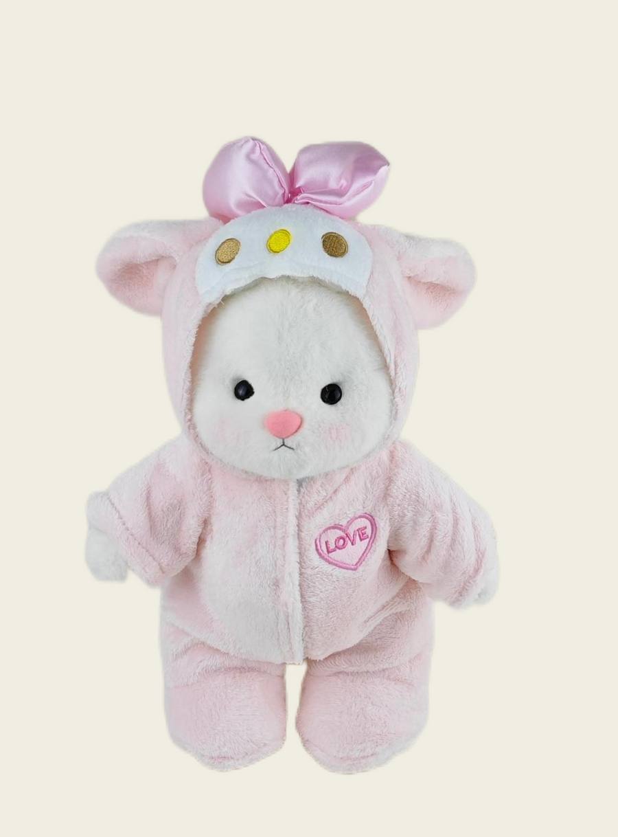 Homeyfriends Cute Jointed Bunny with Love Onesie